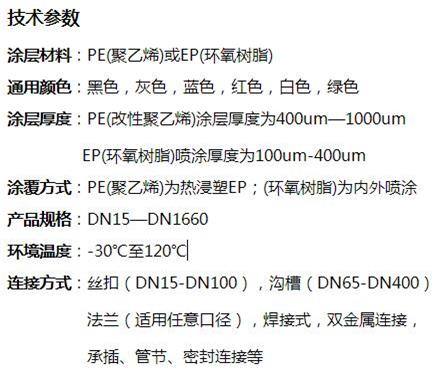 娄底外PE内EP涂塑钢管技术参数